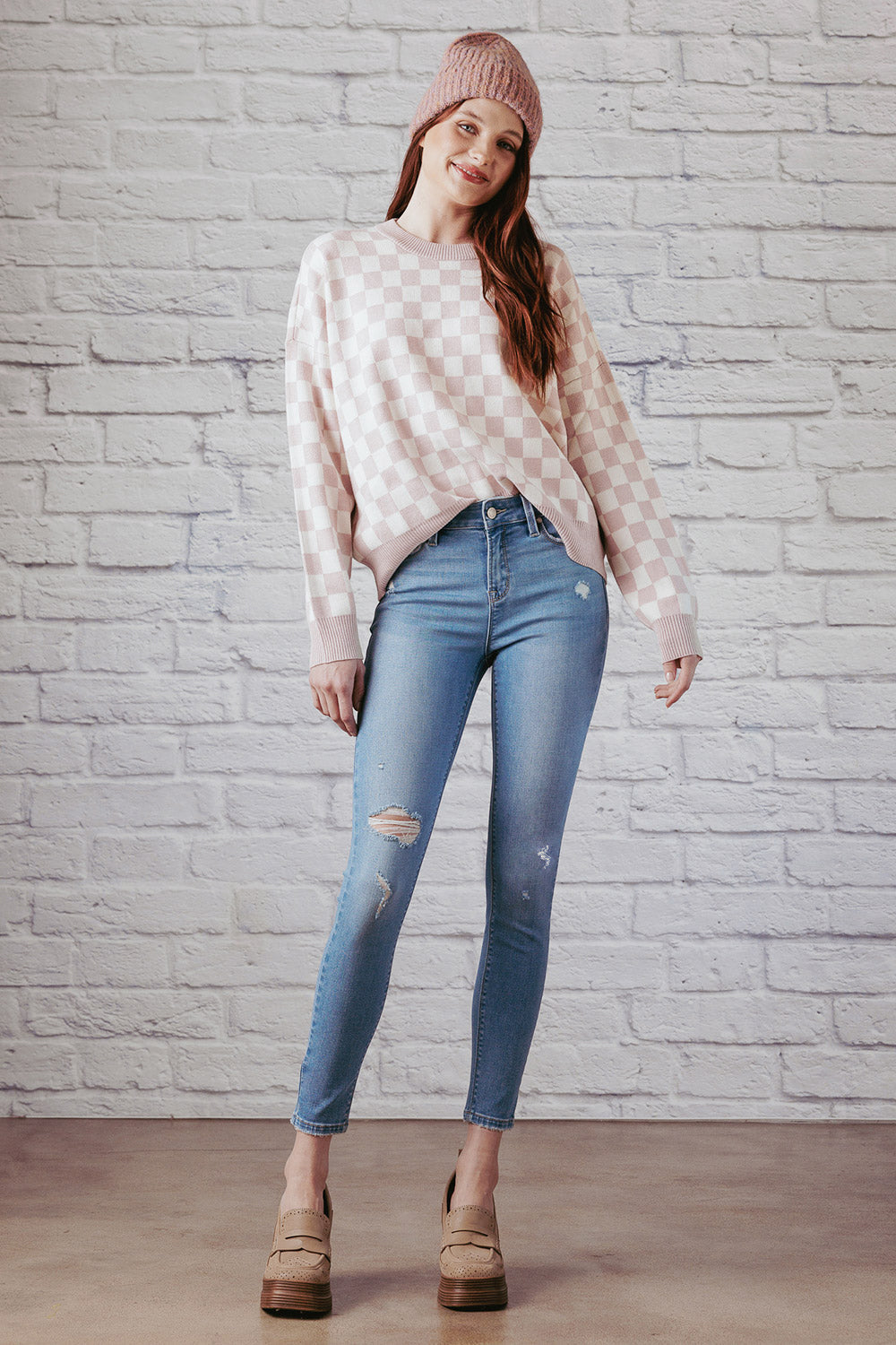 Destructed Ankle Skinny Jeans
