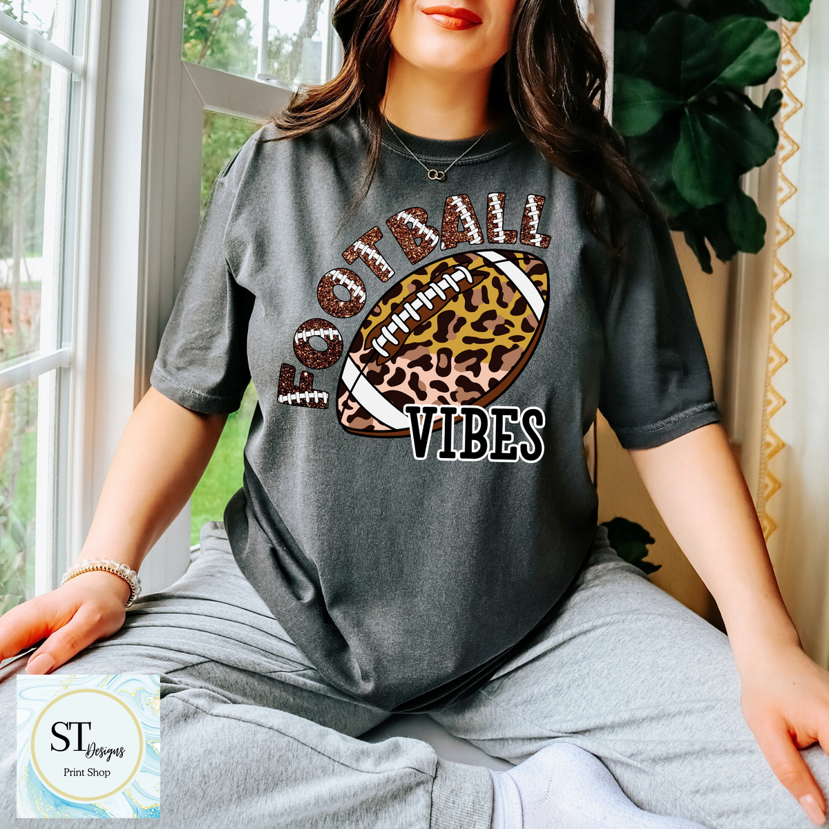 Cheetah Glitter Football Vibes-6