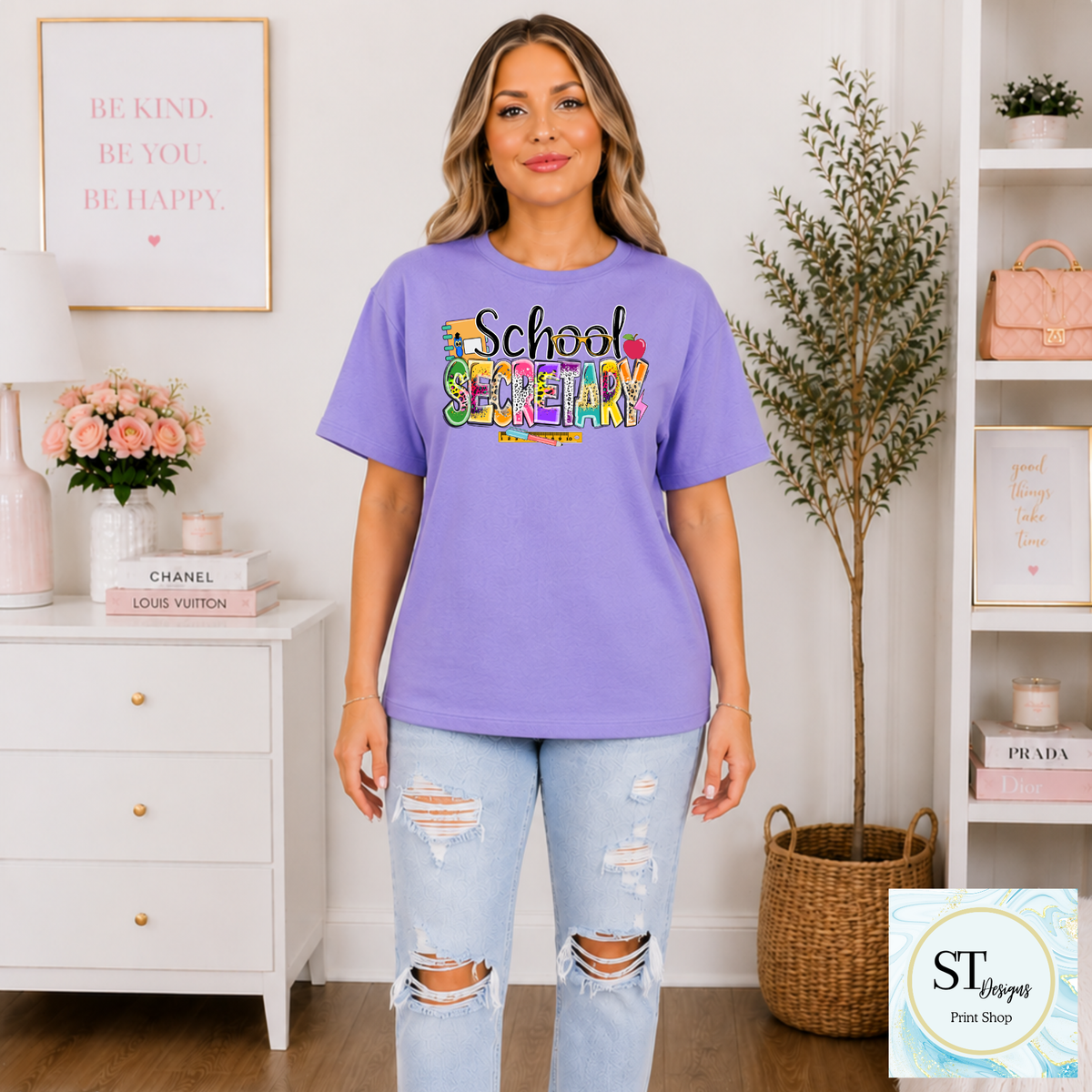 School Secretary Graphic T-Shirt | Cute School Office Staff Tee | Back to School Secretary Shirt | Unisex S-5XL