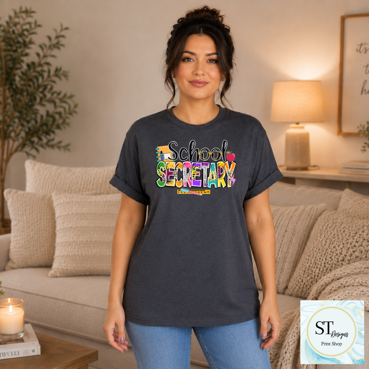 School Secretary Graphic T-Shirt | Cute School Office Staff Tee | Back to School Secretary Shirt | Unisex S-5XL