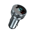 Spot New Digital Display Car Charger Car Cigarette Lighter Dual Hole 36W Fast Charge QC3.0 PD Car Charger