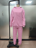 2026 Autumn Winter New European And American Style Fleece-Lined Hoodie For Women, Solid Color, Loose Fit, Casual Pullover, Cross-Border Women's Clothing