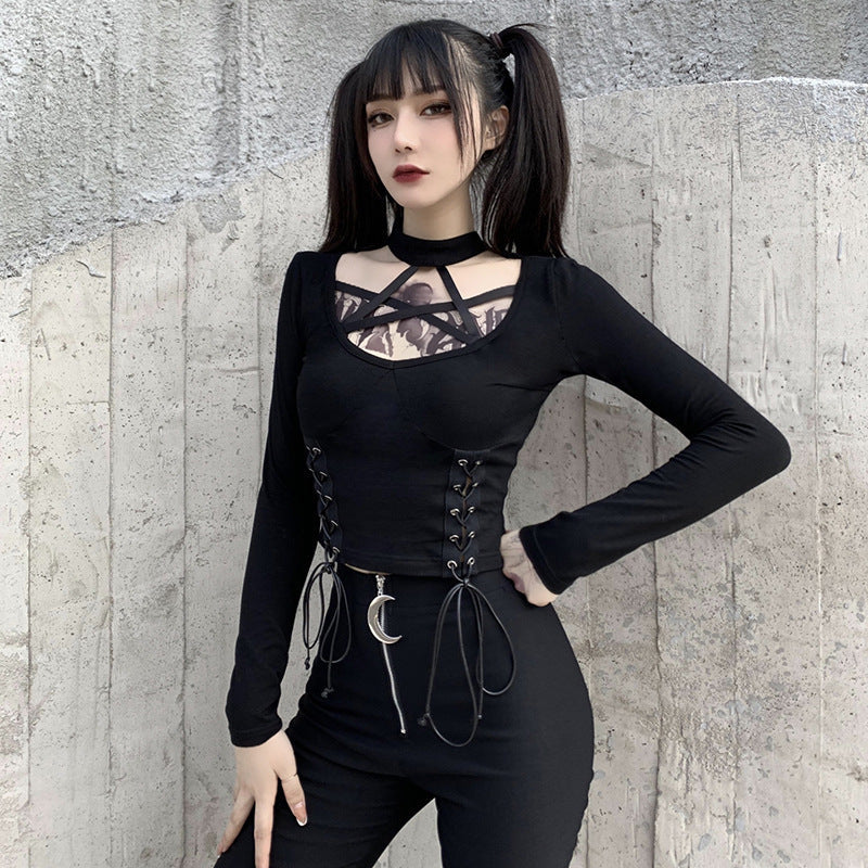 Autumn And Winter Drawstring Strap Retro Women's Clothing
