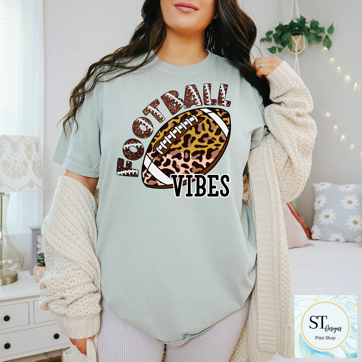 Cheetah Glitter Football Vibes-3