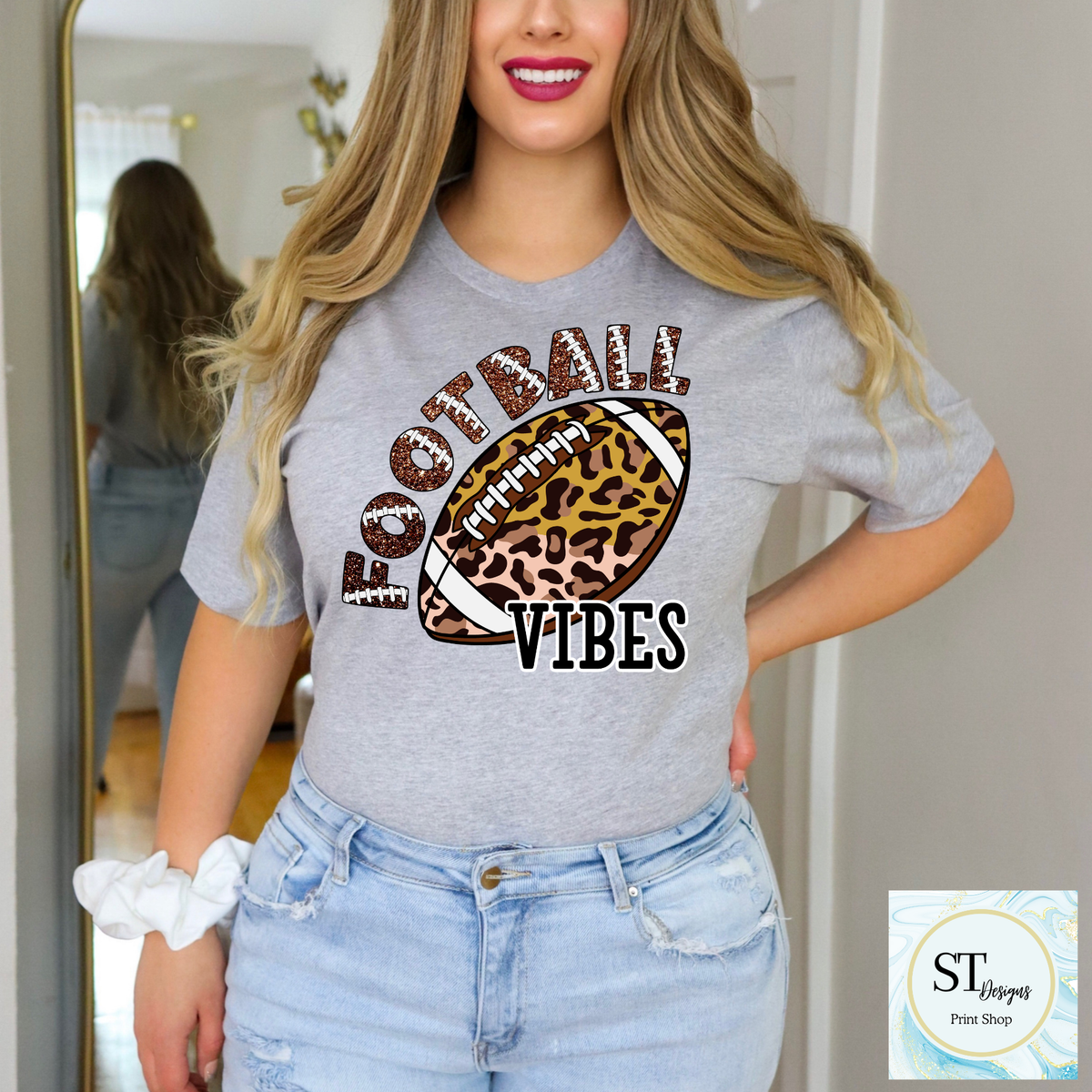 Cheetah Glitter Football Vibes-4