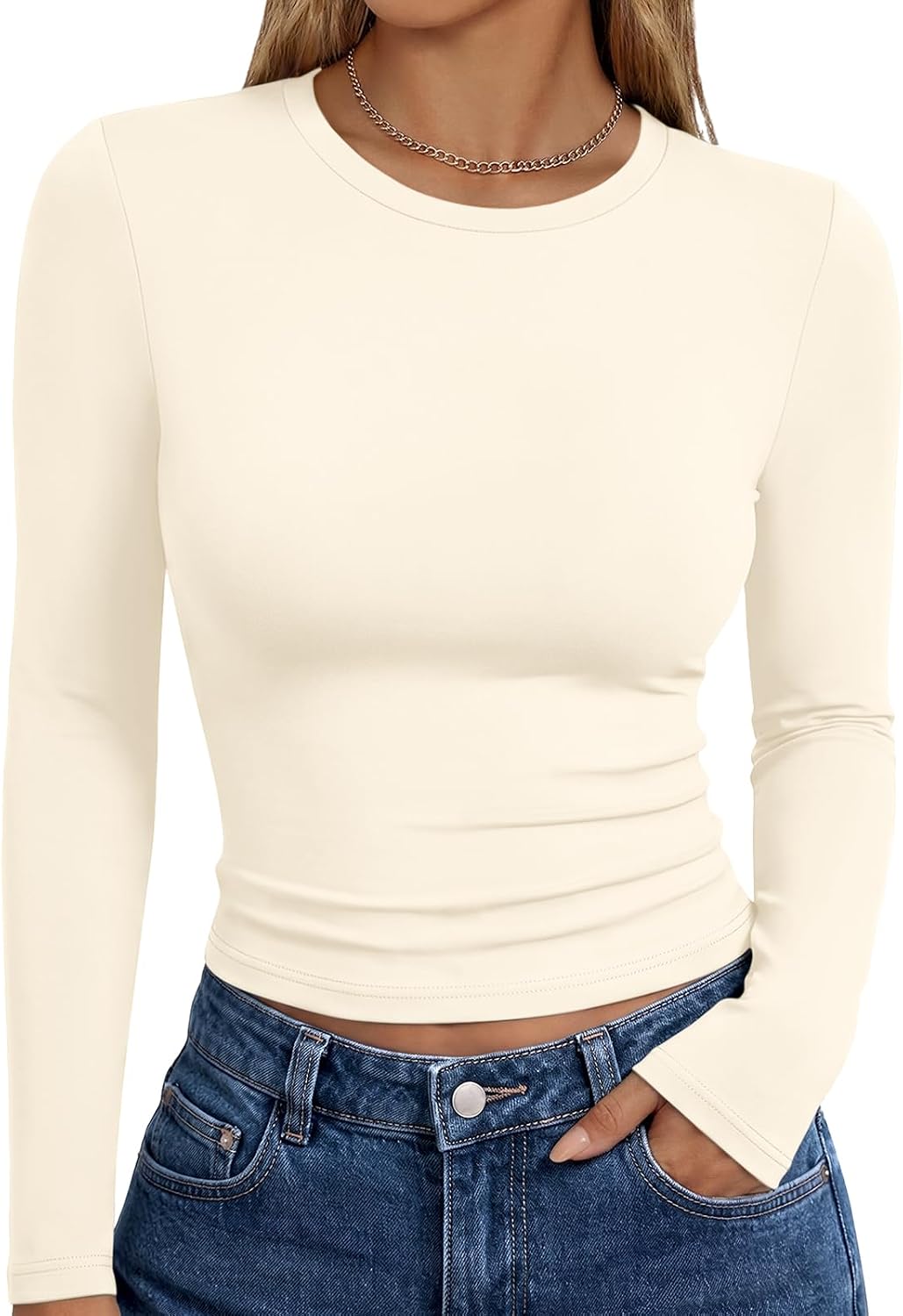 Trendy Queen Womens Long Sleeve T Shirts Fall Fashion Basic Y2K Tops 2026