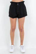 American Bazi High Waist Paper Bag Shorts for Summer Style