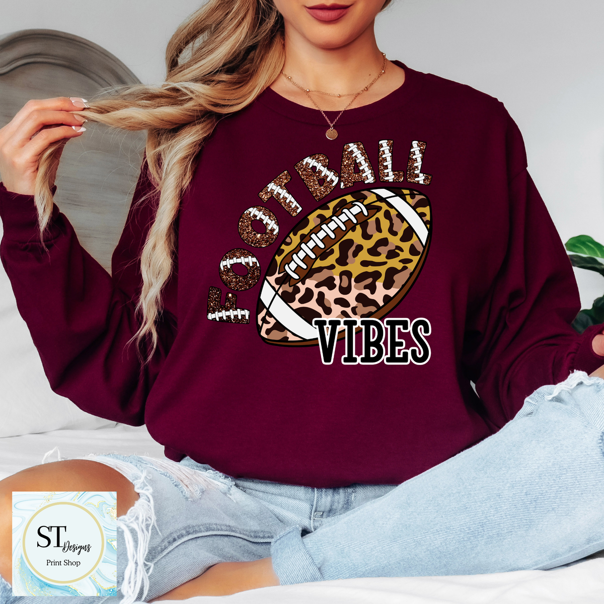 Cheetah Glitter Football Vibes-7