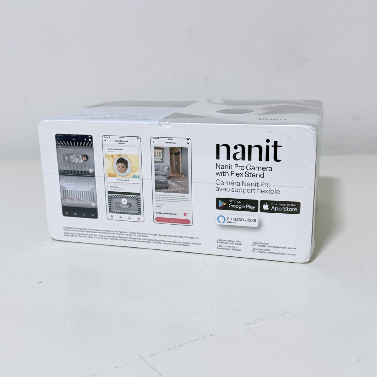 Nanit Pro Camera with Flex Stand, Smart Baby Monitor, N322NW