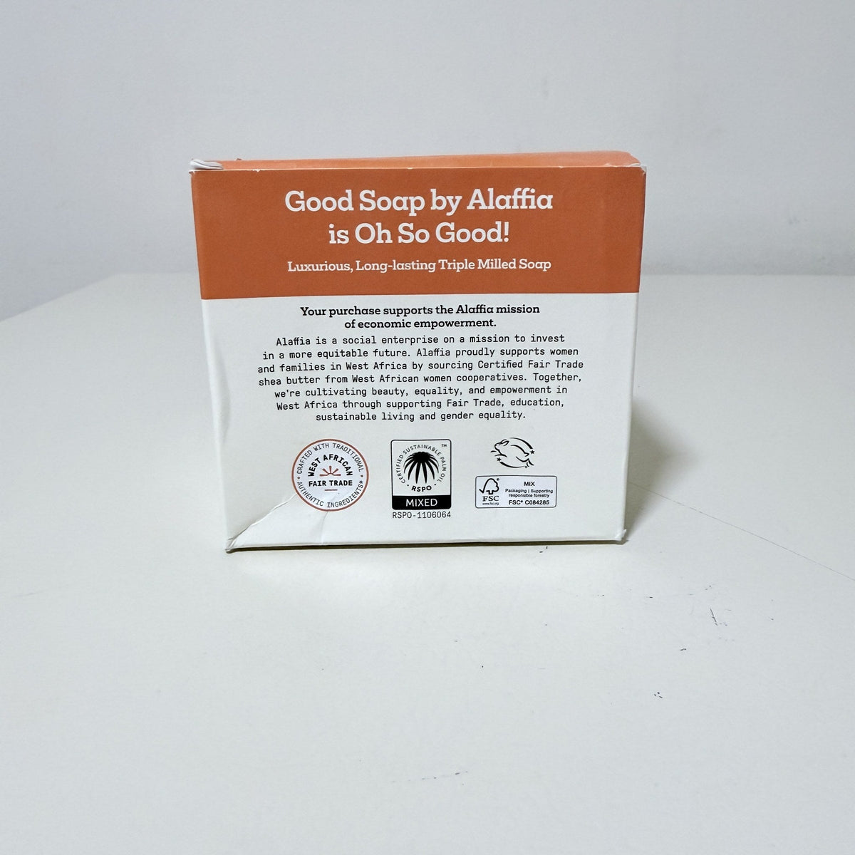 Alaffia Good Soap Fragrance-Free Triple Milled Bar Soap, 4 x 5 oz