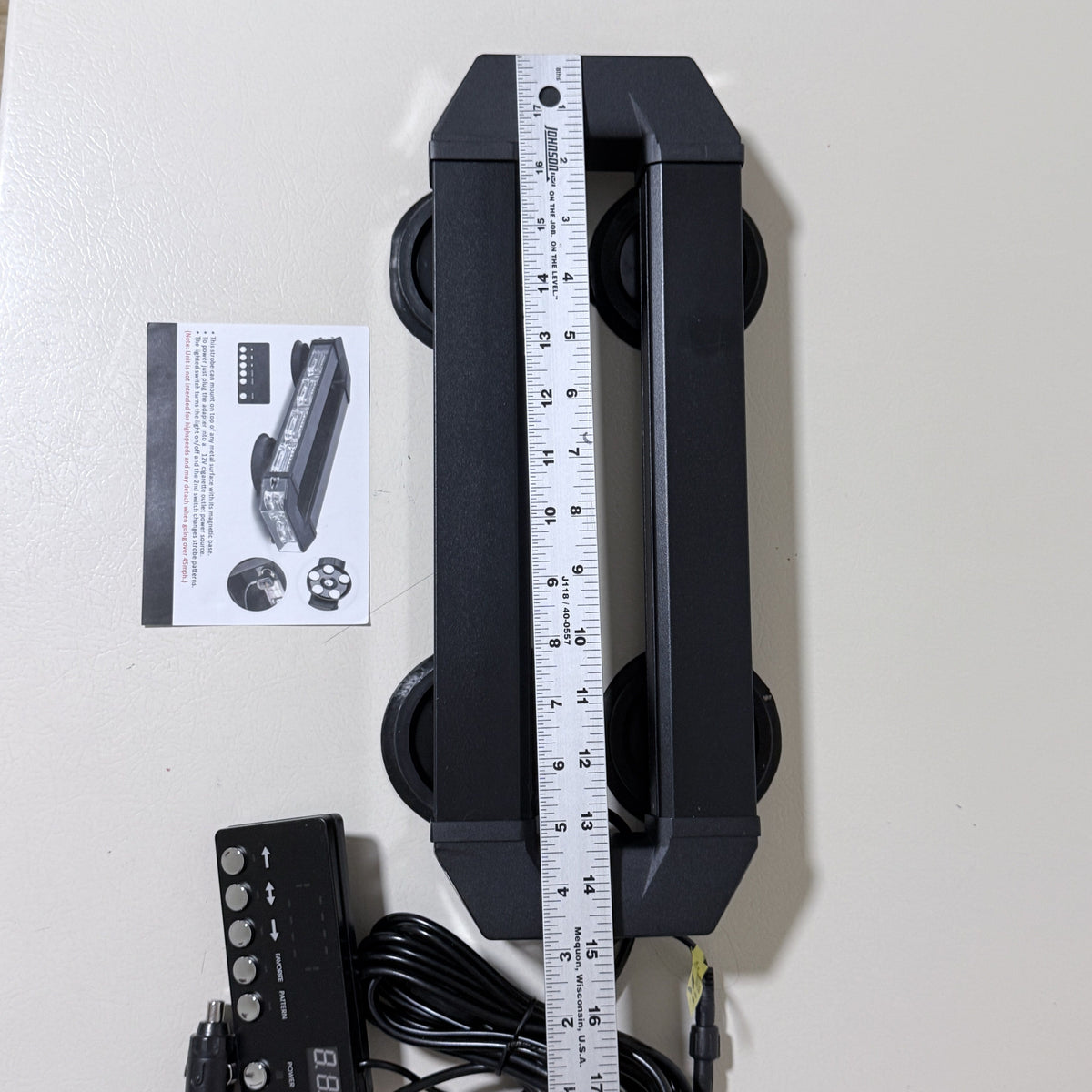 LED Rooftop Strobe Light Bar, Magnetic Base, Controller, 12V Plug
