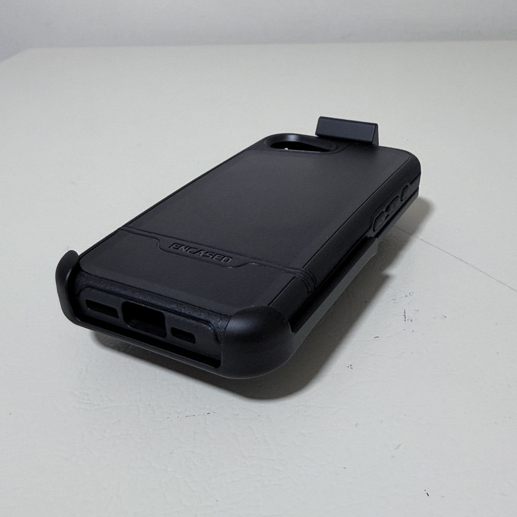 Encased Rebel Case with Belt Clip Holster for iPhone 16e/17e, Black