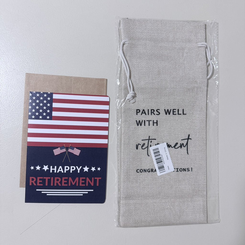 Happy Retirement Card and Pairs Well With Retirement Gift Bag Set