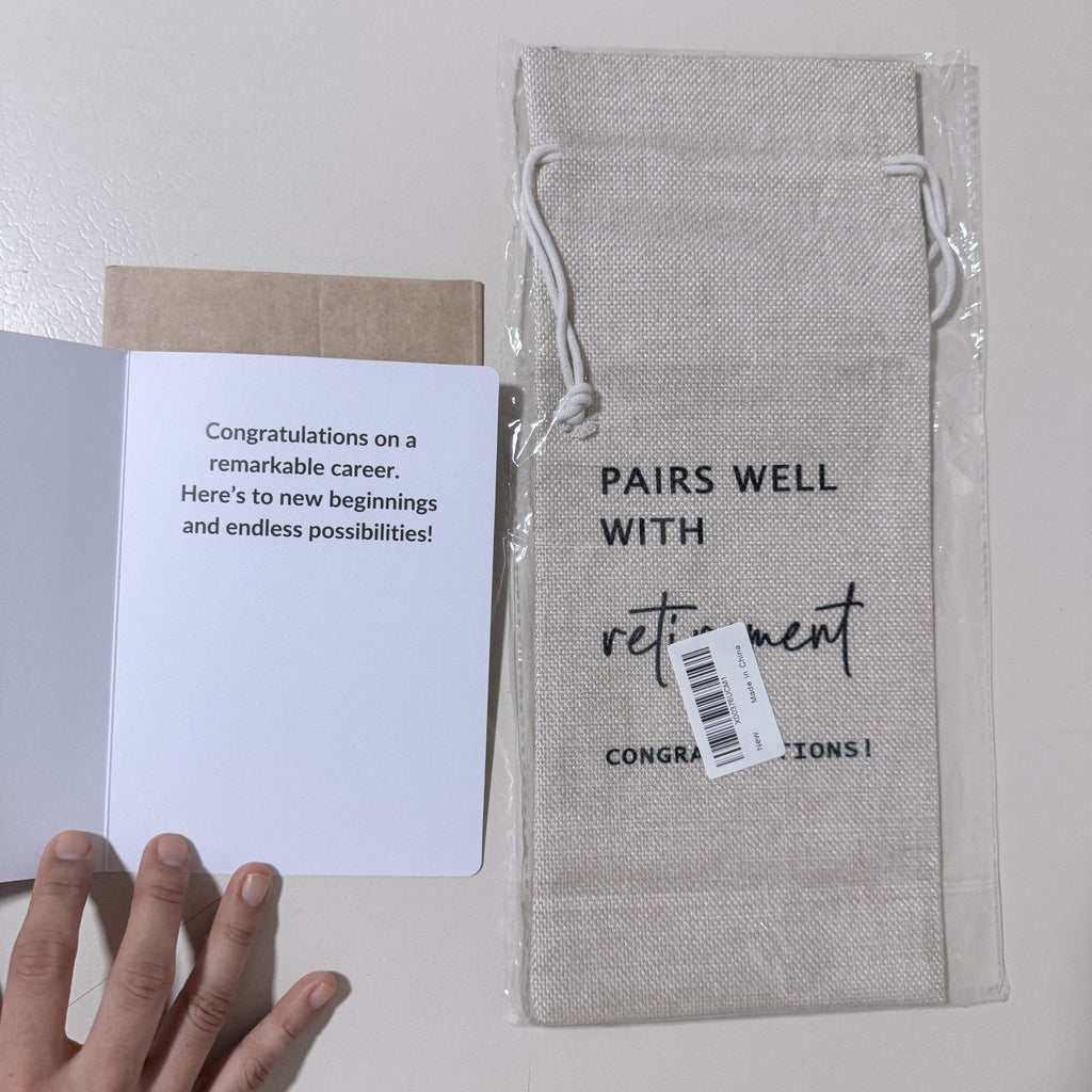 Happy Retirement Card and Pairs Well With Retirement Gift Bag Set