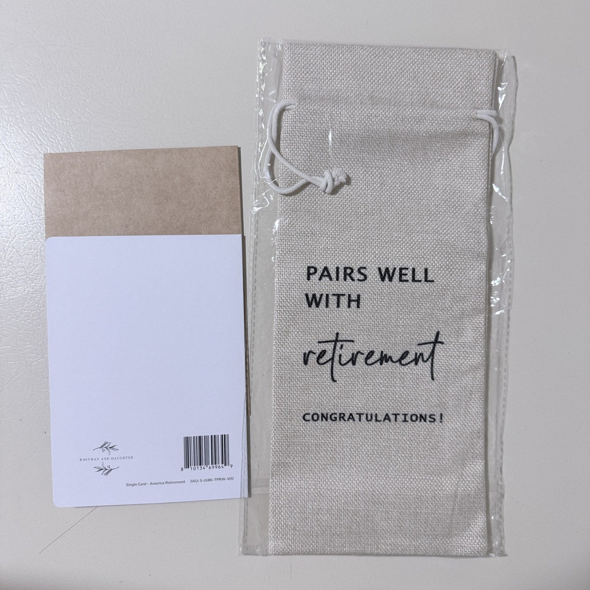 Happy Retirement Card and Pairs Well With Retirement Gift Bag Set
