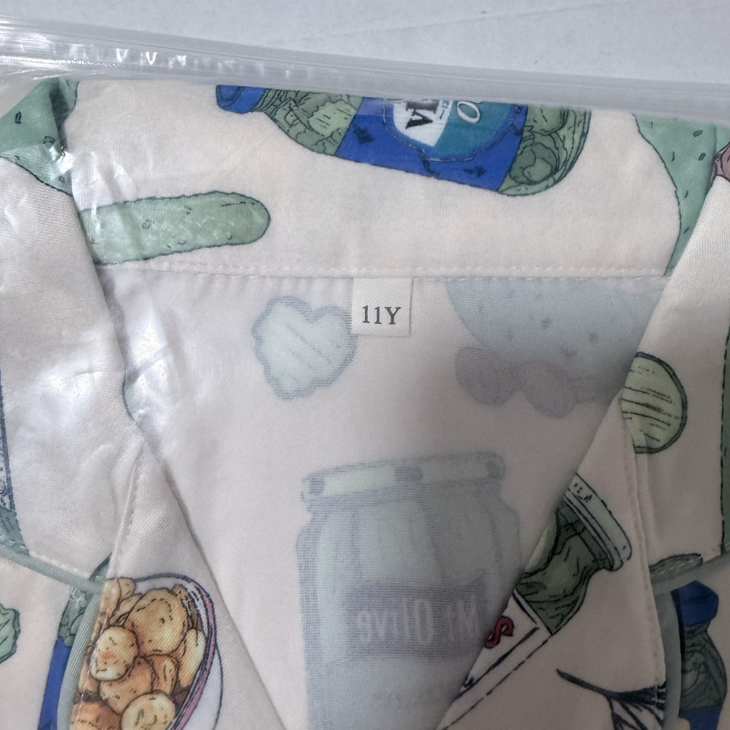 Girls Pickle Print Short Sleeve Pajama Set, Size 11