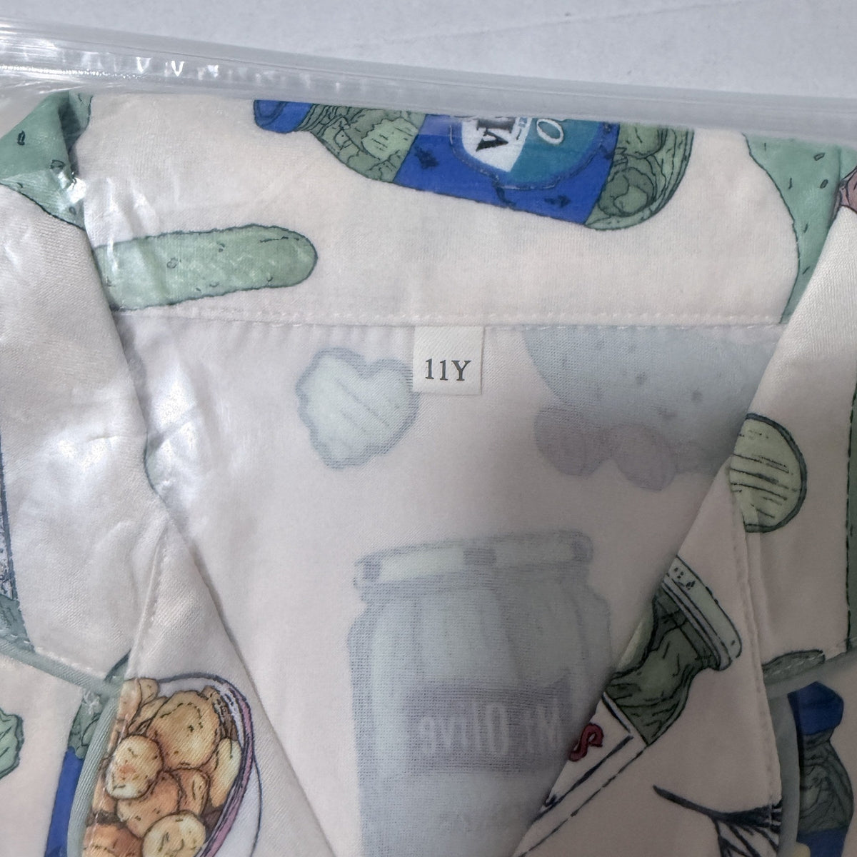 Girls Pickle Print Short Sleeve Pajama Set, Size 11
