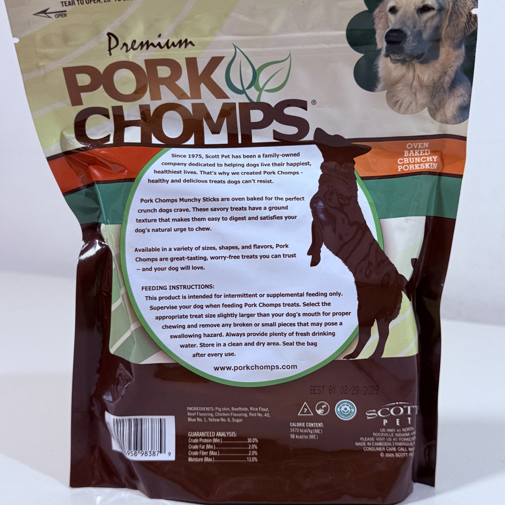Pork Chomps Munchy Sticks Dog Treats Assorted 50 Count BB 02/2029