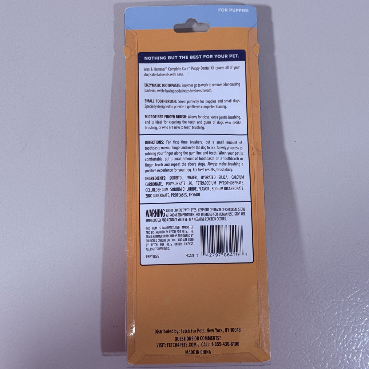 Arm & Hammer Puppy Dental Kit Peanut Butter Toothpaste EXP 04/2027