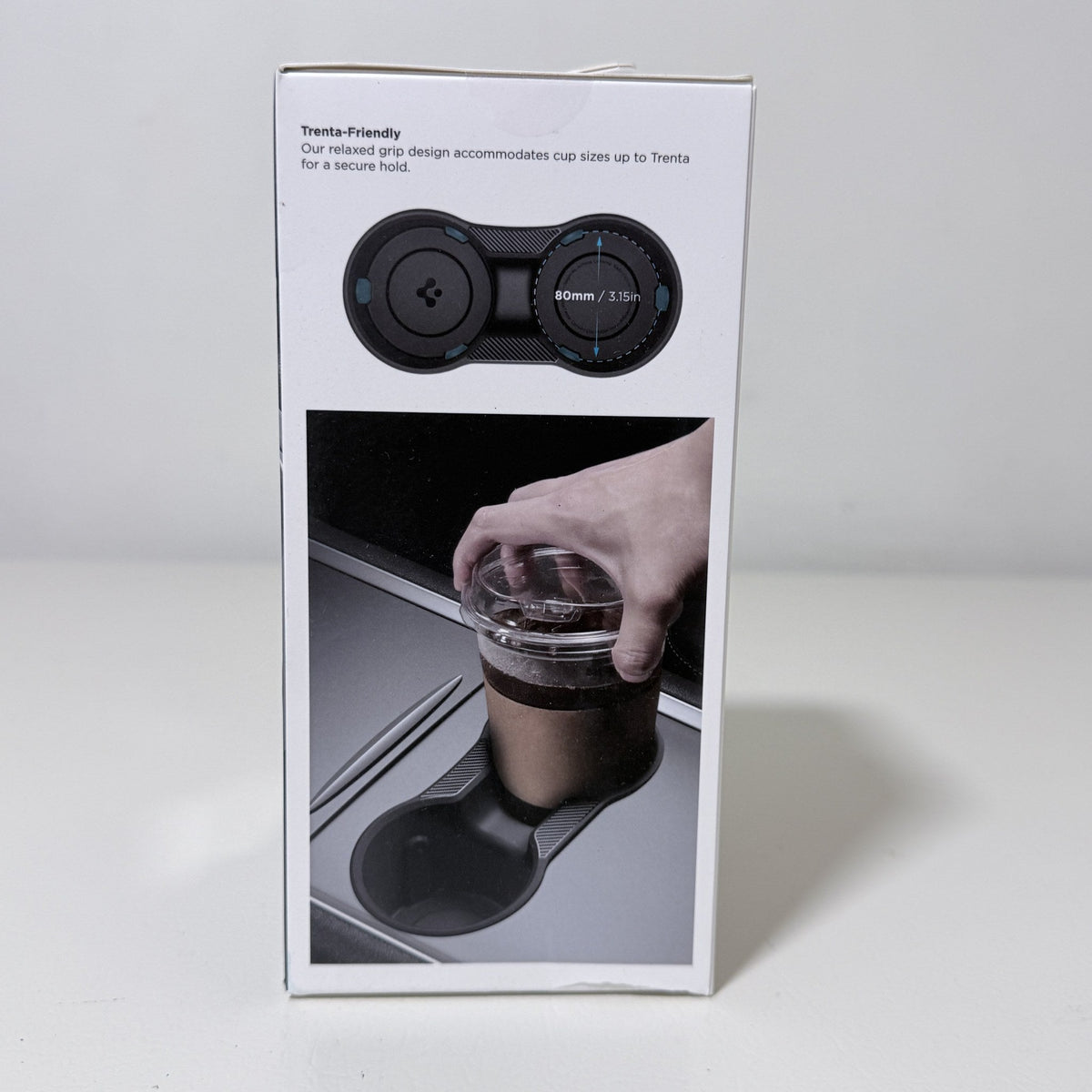 Spigen TO211 Cup Holder Insert for Tesla Model 3 and Model Y Black