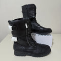 Dream Pairs Terran Black Lace-Up Combat Boots Women's 12 Mid Calf