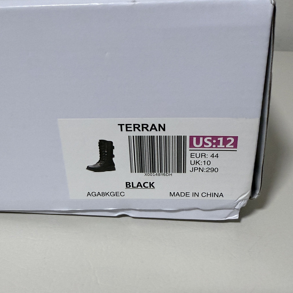 Dream Pairs Terran Black Lace-Up Combat Boots Women's 12 Mid Calf