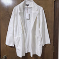Quince 100% Organic Cotton Knit Blazer Ivory Women's M