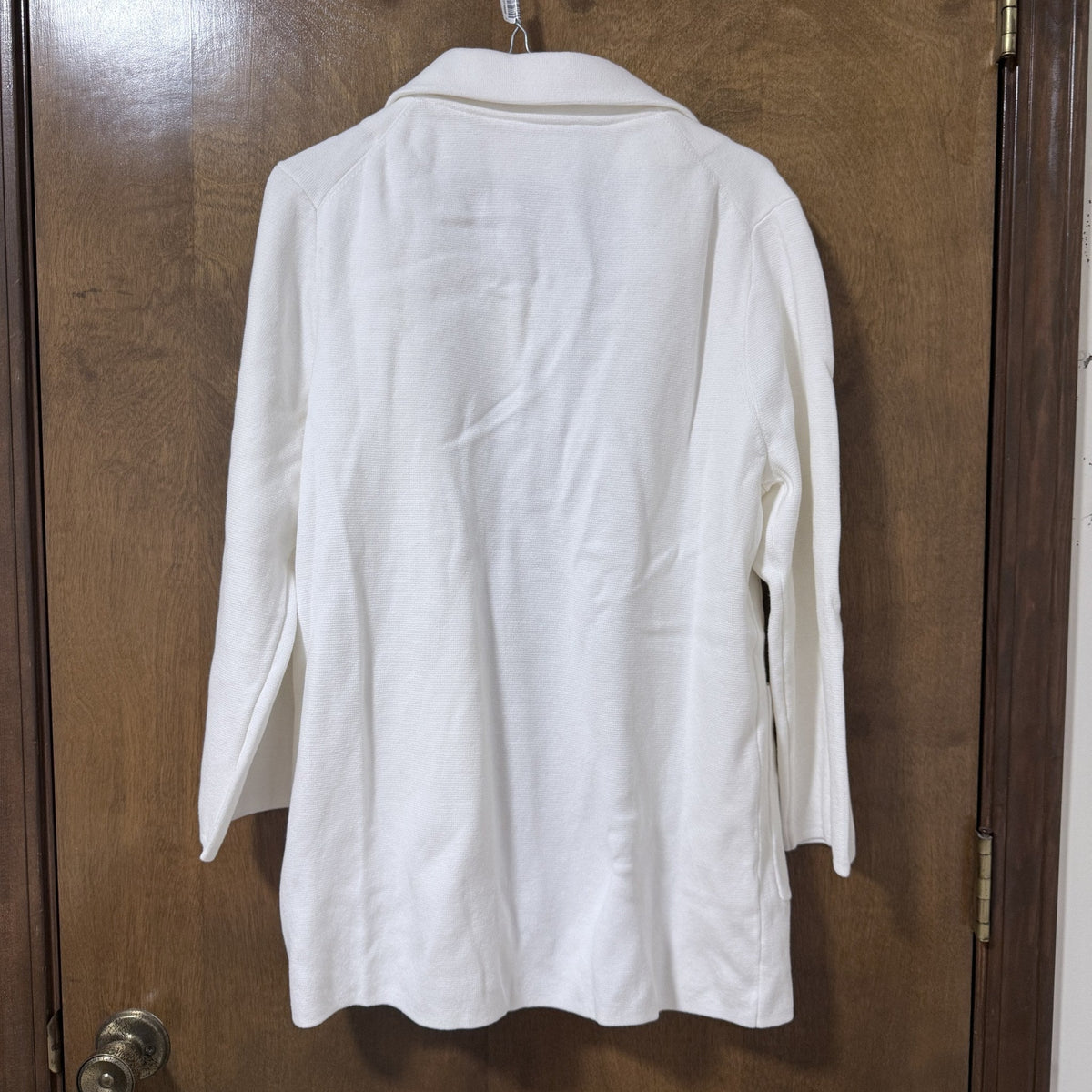 Quince 100% Organic Cotton Knit Blazer Ivory Women's M