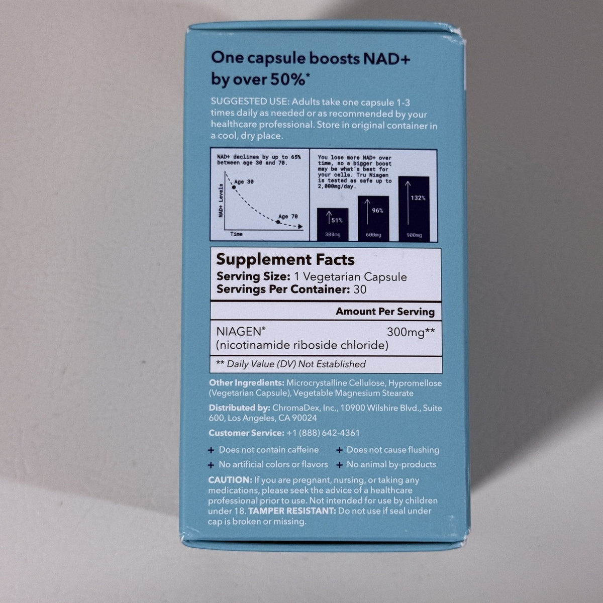 Tru Niagen 300 mg Nicotinamide Riboside, 30 Capsules, Exp 06/2029
