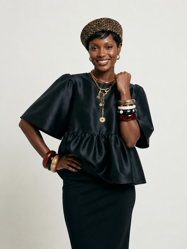 Elegant Ruffled Peplum Blouse