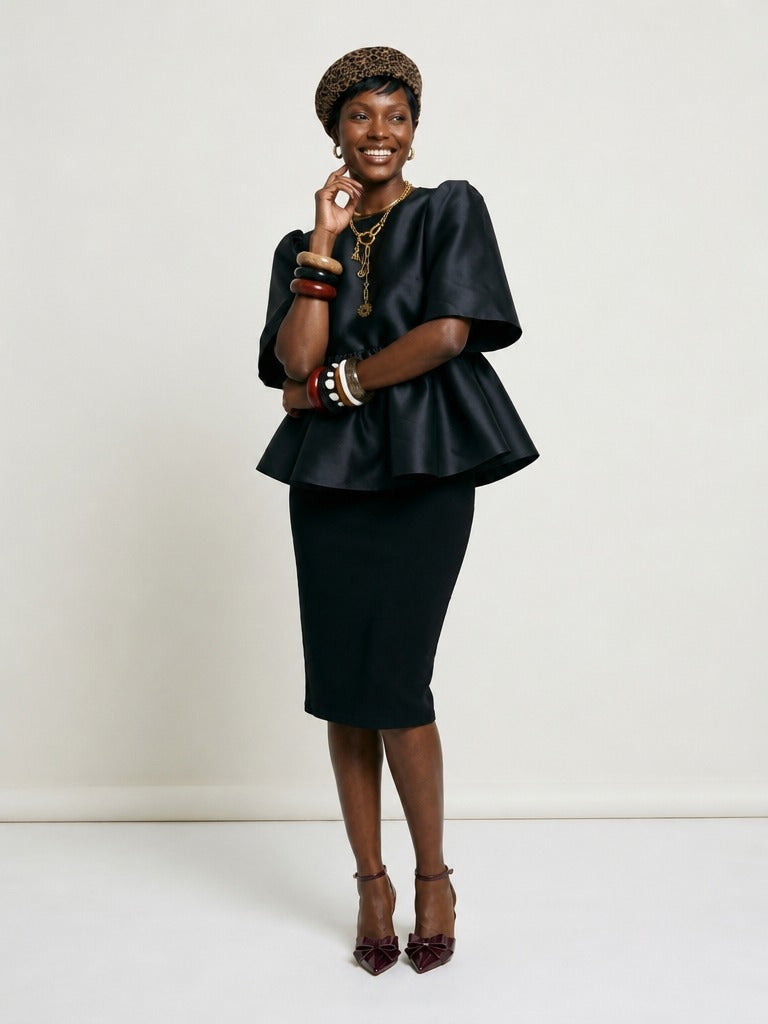 Elegant Ruffled Peplum Blouse