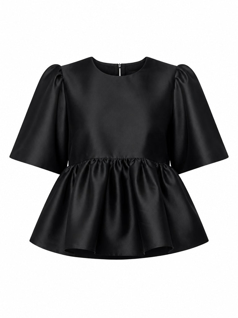 Elegant Ruffled Peplum Blouse