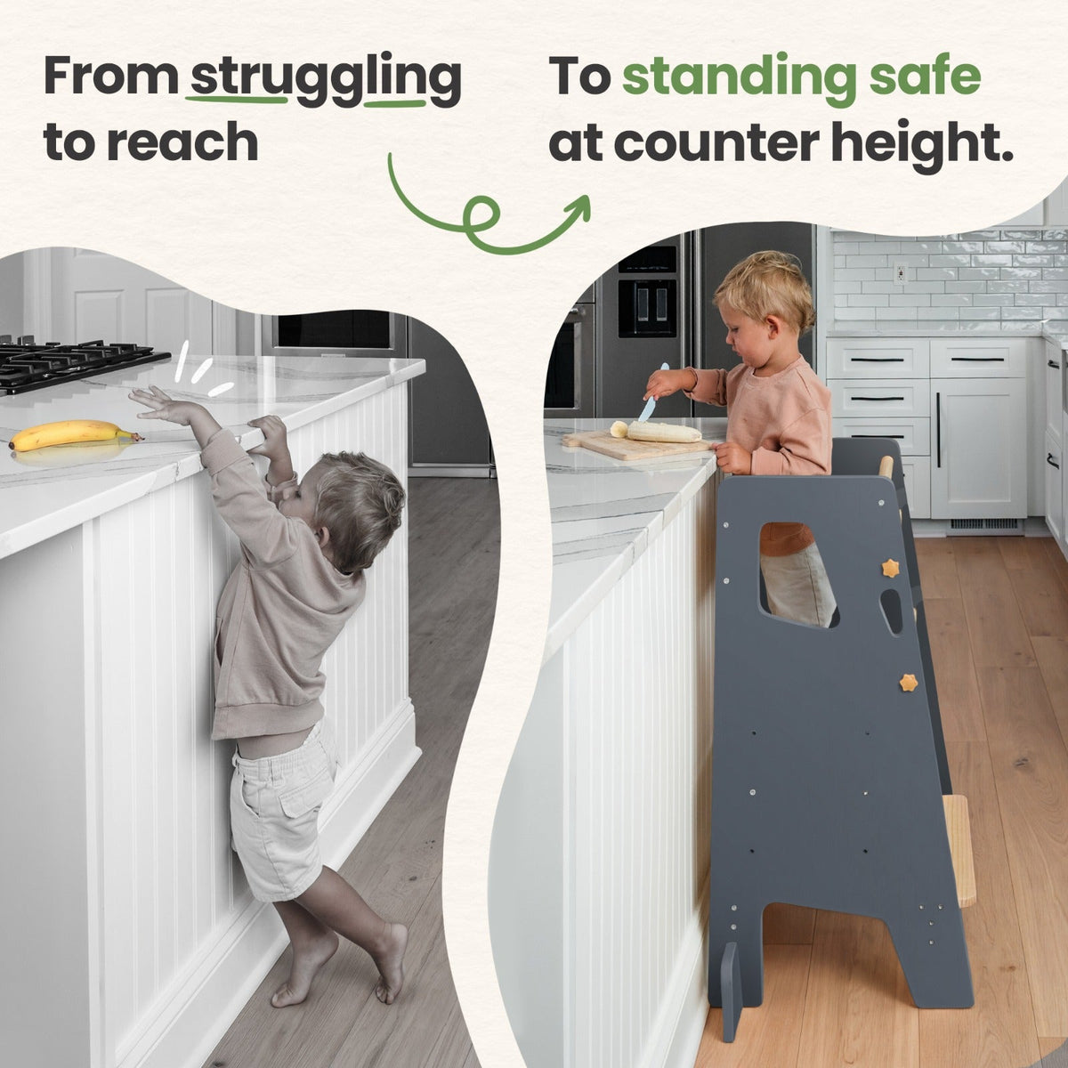 Montessori Toddler Tower - Adjustable Kitchen Stool Helper