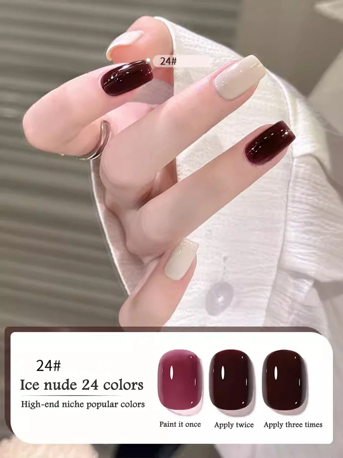 10ML 1-24PCS Milk White Jelly Gel Nail Polish Nail Art 2026 New Popular Nail Supplies UV LED Light Nails Black Red Nails