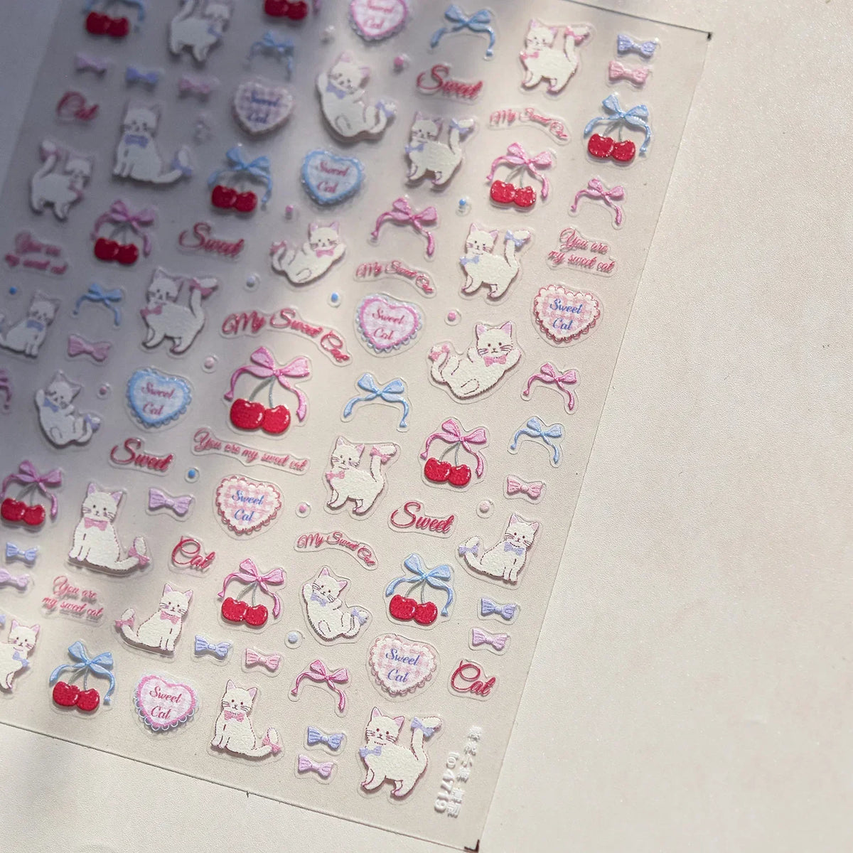 Lovely Animal Graffiti Cat Claw Rabbit Bunny Bear Dog Flower Fruit Dim Sum Candy Sunflower Adhesive 5D Nail Art Stickers Decal
