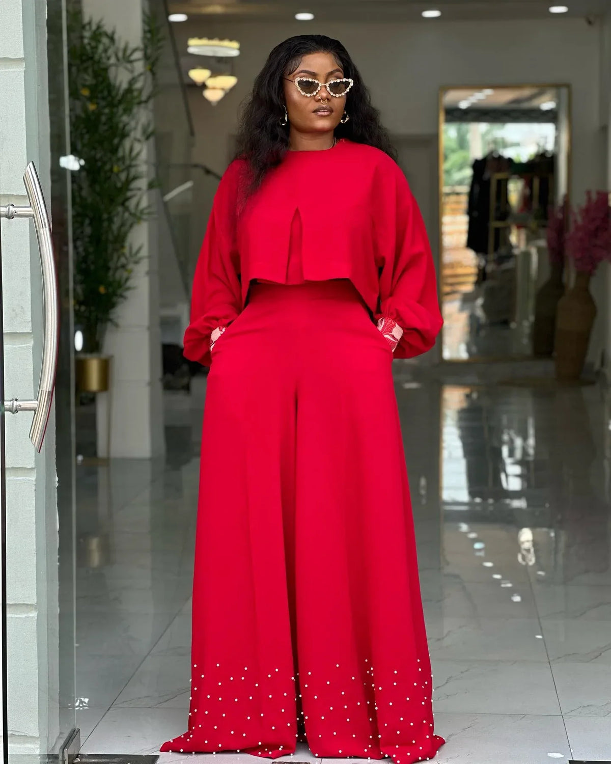 2 Piece Women Sets New Arrival Spring Summer Matching Sets Solid Color Two Pieces Sets Top And Pants Suits Outfits Clothing