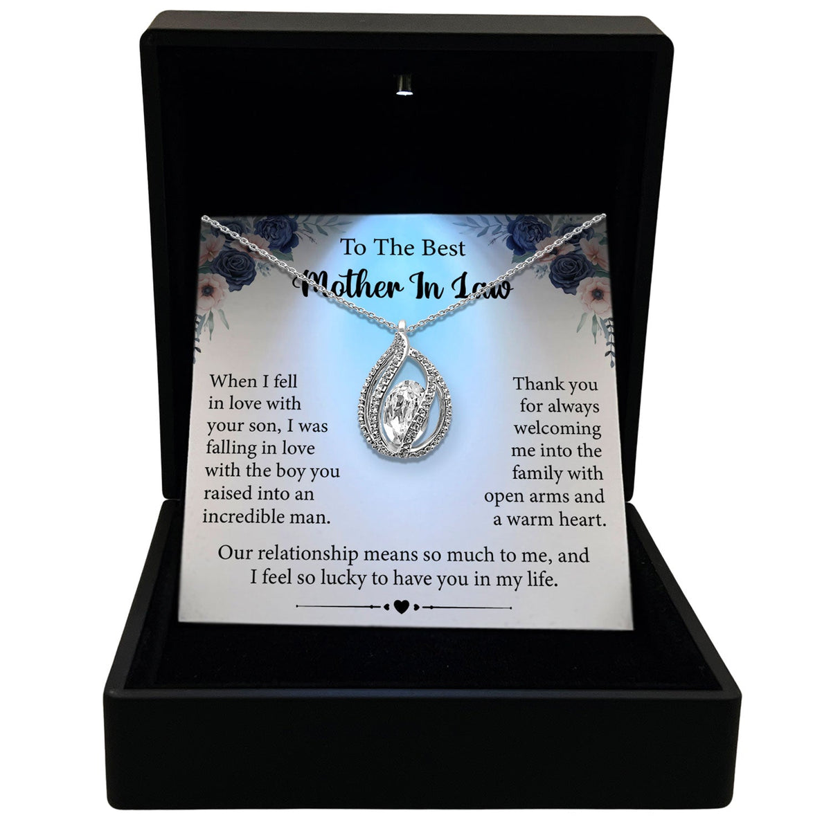 TRYNDI™ To My Best Mother-in-law Birdcage Necklace With Authentic Swarovski Crystals