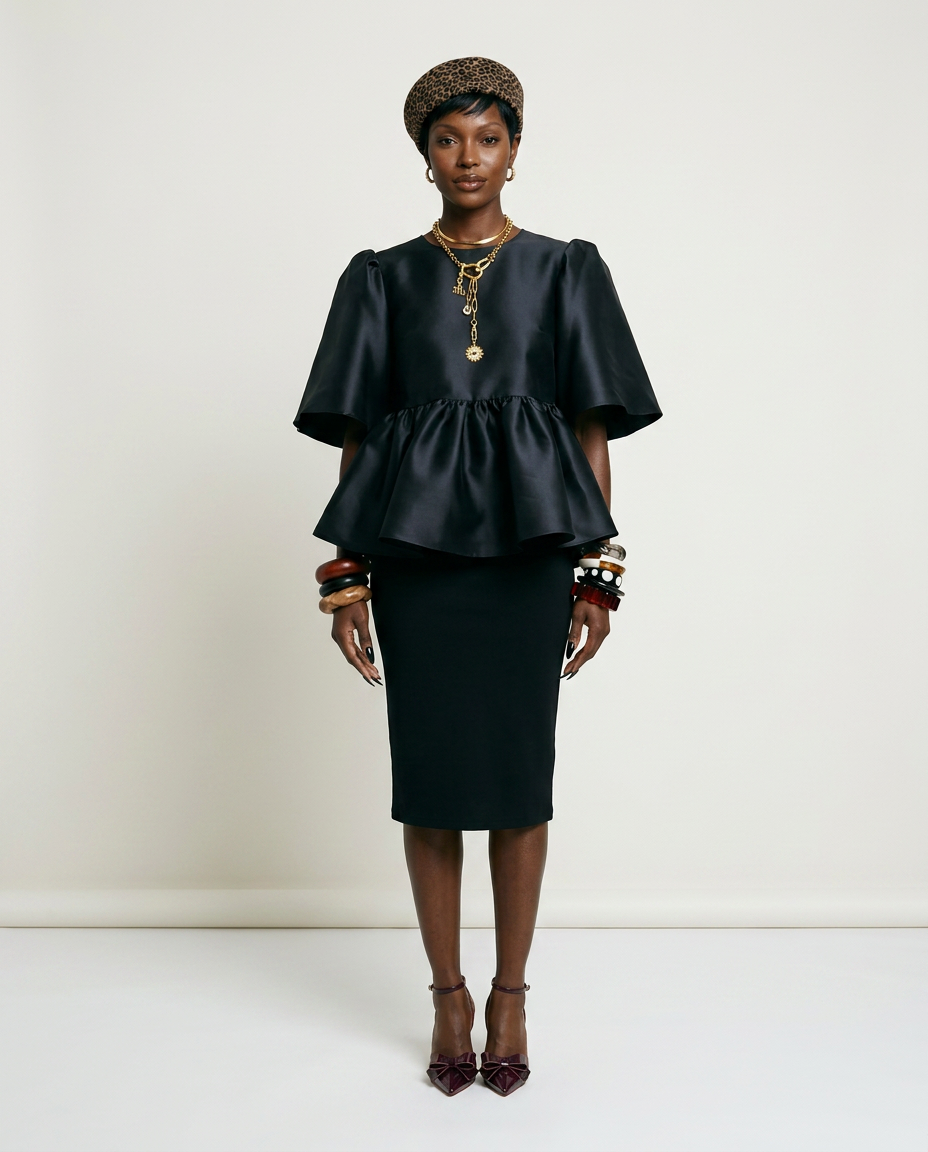 Elegant Ruffled Peplum Blouse